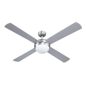 Devanti 52” Ceiling Fan AC Motor w/Light w/Remote – Silver