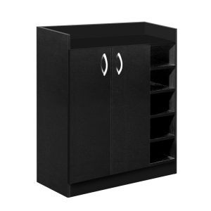 Artiss 2 Doors Shoe Cabinet Storage Cupboard – Black