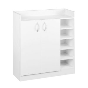 Artiss 2 Doors Shoe Cabinet Storage Cupboard – White