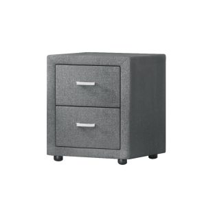 Artiss Bedside Table 2 Drawers Fabric – CADEN Grey