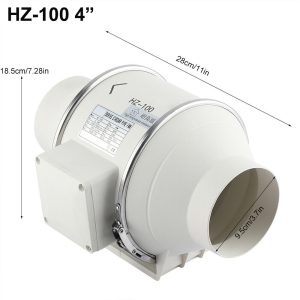 4” Extractor Fan Duct Hydroponic Inline Exhaust Vent Industrial