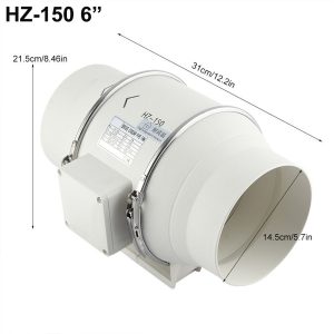 6” Extractor Fan Duct Hydroponic Inline Exhaust Vent Industrial