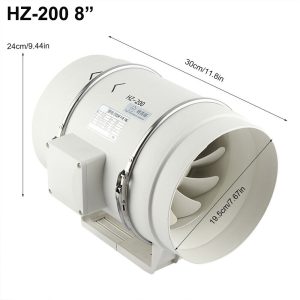 8″ Inch Silent Extractor Fan Duct Hydroponic Inline Exhaust Vent Industrial