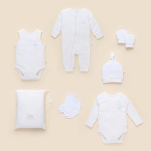 6PC Essentials Pack – Pure White – 0 to 3months