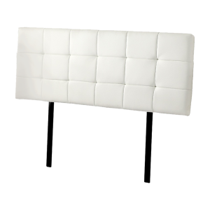 PU Leather Queen Bed Deluxe Headboard Bedhead – White