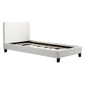 Single PU Leather Bed Frame White