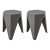 ArtissIn 2x Bar Stools Puzzle Plastic Foot Stool Grey