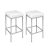 Artiss 2x Bar Stools Leather Padded Metal White