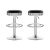 Artiss Set of 2 Backless PU Leather Bar Stools – Black and Chrome
