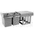 Cefito Pull Out Bin Kitchen Double Basket 2X15L Grey