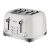 PHILEX 4-Slice Electric Toaster Bread Reheat Defrost Retro Retro OFF-WHITE