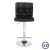 2X Black Bar Stools Faux Leather Mid High Back Adjustable Crome Base Gas Lift Swivel Chairs
