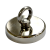 Round Neodymium Fishing Magnet with Countersunk Hole and Eyebolt, 500 LBS pull