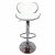 2X WhiteBar Stools Faux Leather Mid High Back Adjustable Crome Base Gas Lift Swivel Chairs