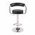 2X Black Bar Stools Faux Leather High Back Adjustable Crome Base Gas Lift Swivel Chairs